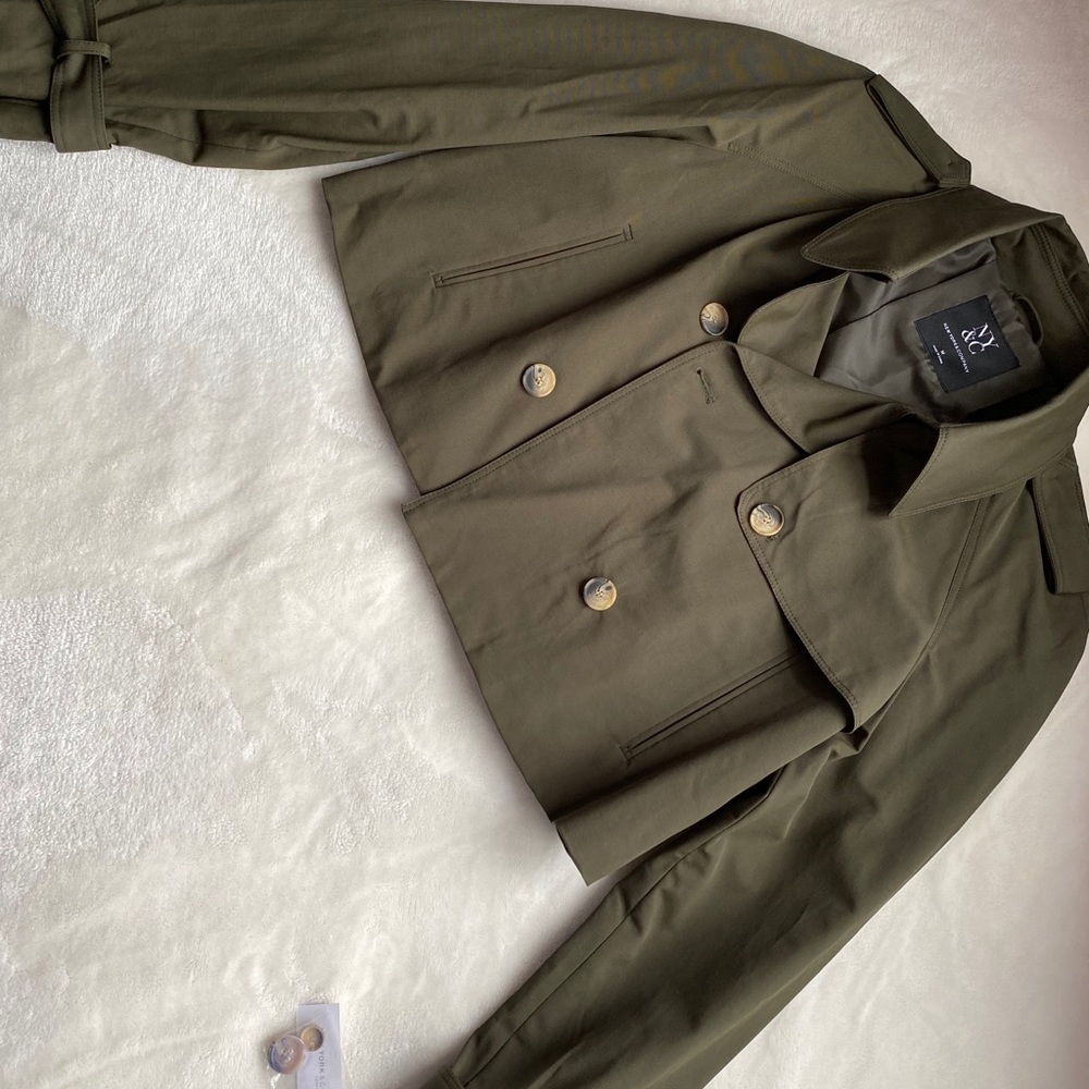 NEW OLIVE GREEN CROPPED TRENCH COAT 💚